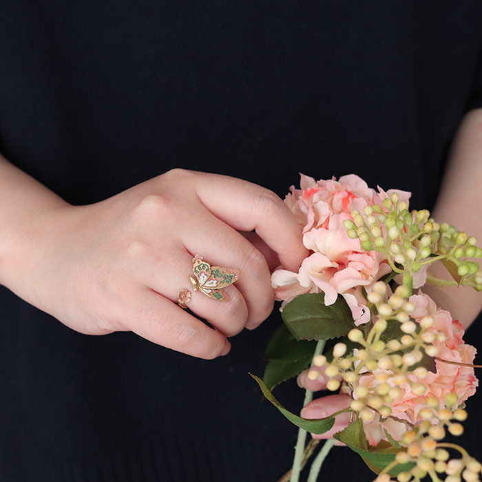 パルナートポック 花蝶文様 リング 指輪 蝶 アクセサリー Palnart Poc