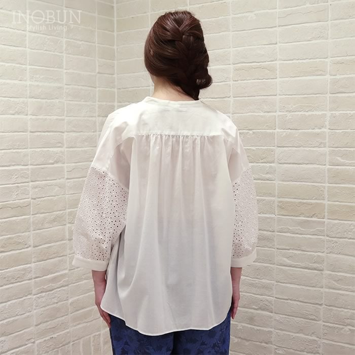再入荷予定なし】J.Sloane 七分袖 スキッパーシャツ ブラウス