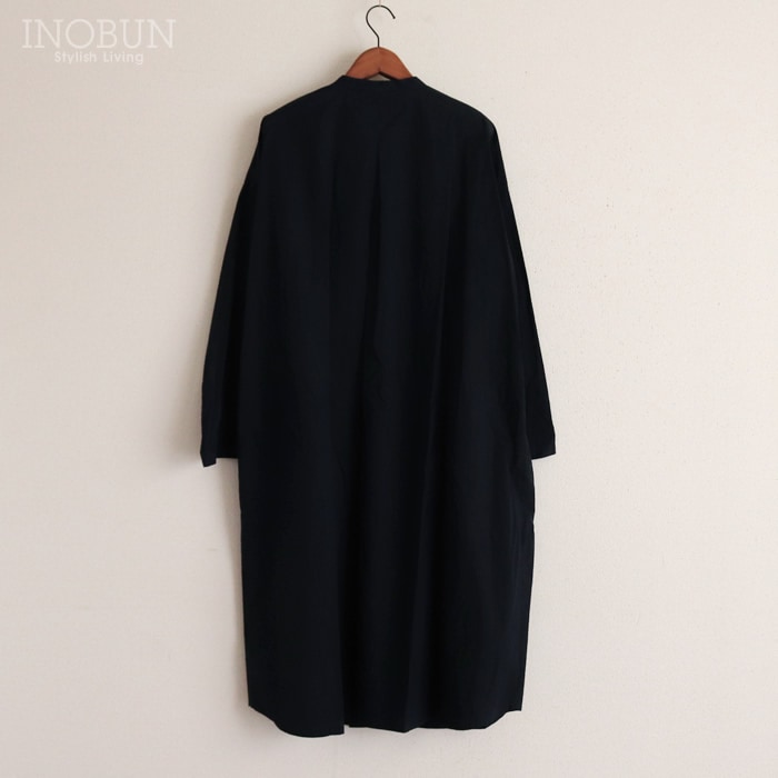 Parkes ワンピースコート ネイビー C/N高密度クロス シャツワンピース