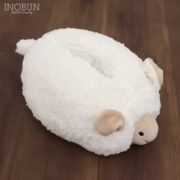ティッシュボックスカバー fluffy sheep13 アイボリー INOBUN