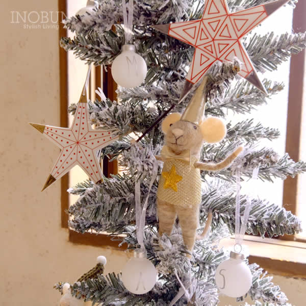 クリスマス インテリアset スリムツリー ガラス製 ミニオーナメント