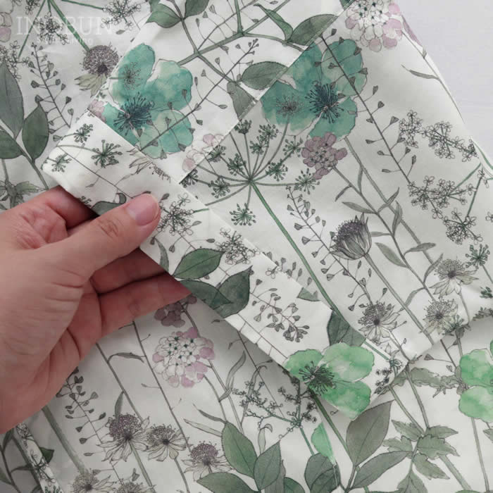 再入荷予定なし】J.Sloane リバティ 半袖 切り替えバンドカラーシャツ