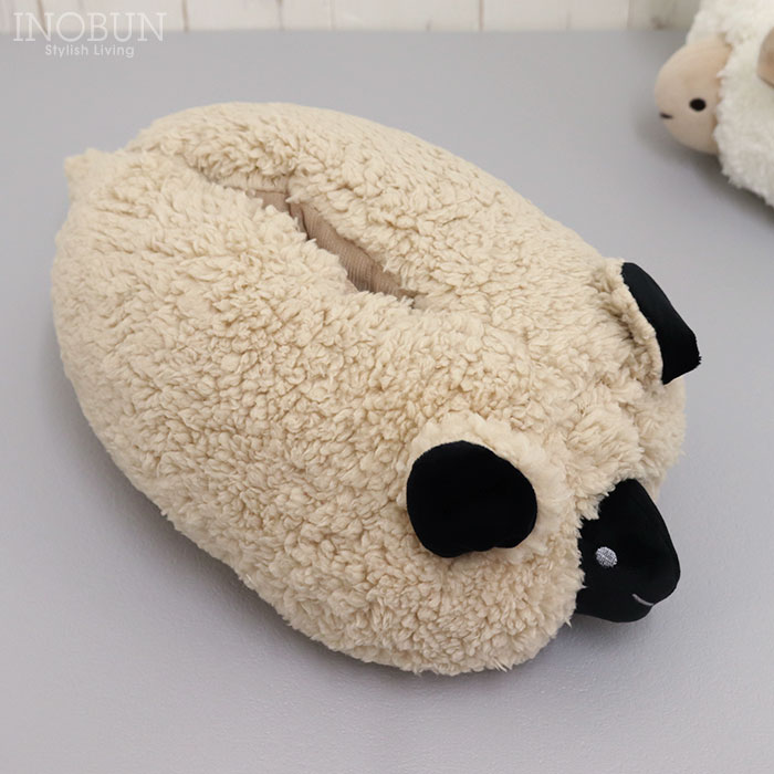 ティッシュボックスカバー fluffy sheep13 ベージュ INOBUN オリジナル