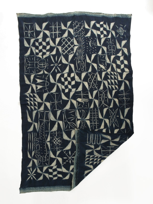 イボ族 藍絞り布B 218cm×126cm｜KANKAN ONLINE SHOP【公式】