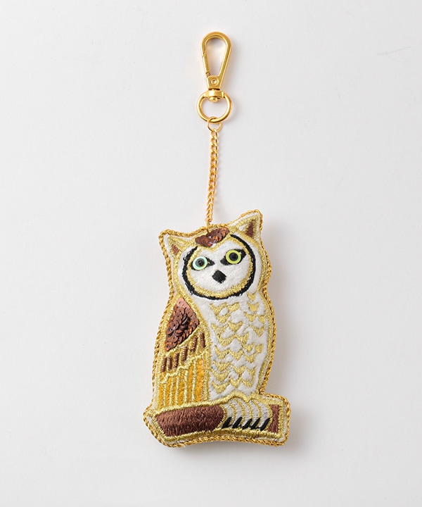 ザリ刺繍キーホルダー （フクロウ) M21-0941｜KANKAN ONLINE SHOP【公式】