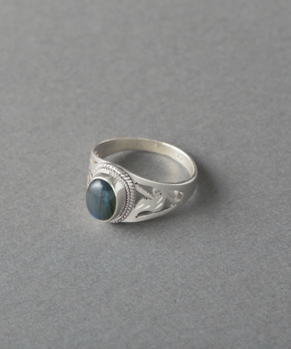 HASH 925シルバー ラブラドライトリング #18 Labradorite square ring – HASH.