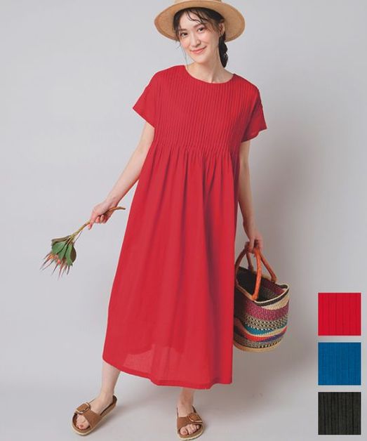 45R ワンピース　チュニック　コットン 45RONEONE いろいろホワイトのフリルチュニック: WOMEN｜45R