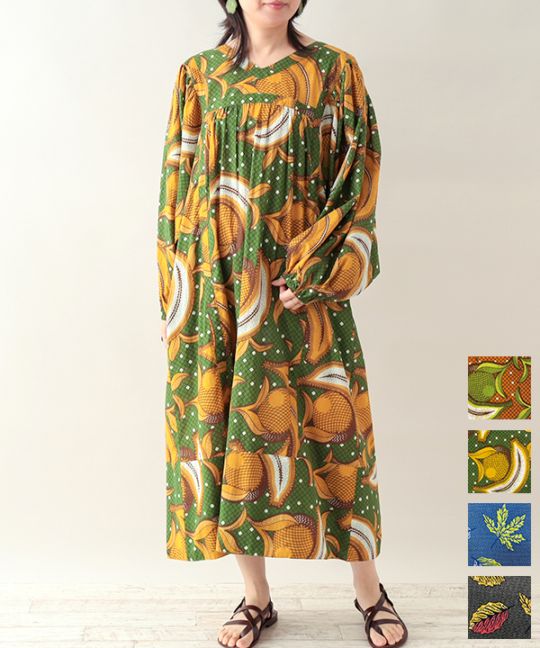 アフリカン　ワンピース アフリカンプリントギャザーワンピース｜KANKAN ONLINE SHOP【公式】