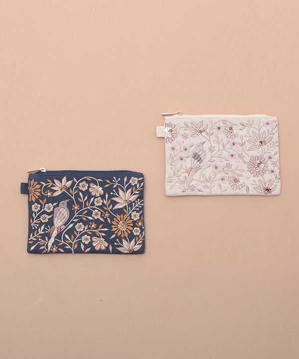 花鳥ビーズ刺繍 ティッシュケース ポーチ｜KANKAN ONLINE SHOP【公式】