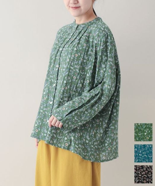 会津木綿　みかんさん専用　ブラウス　ハンドメイドNo.149 綿麻chidori-goushiブラウス｜KANKAN ONLINE SHOP【公式】
