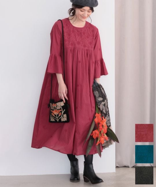 ラクノウ風刺繍コットンワンピース｜KANKAN ONLINE SHOP【公式】