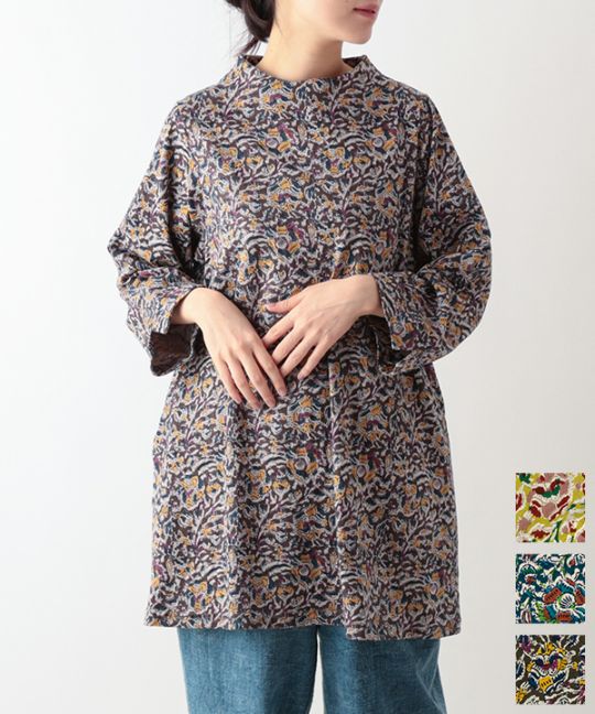 40％OFF】カラムカリ・プリントジャージオフボトルネック・チュニック