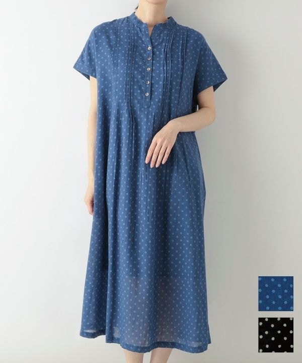 涼やかドットプリントコットンガーゼワンピース｜KANKAN ONLINE SHOP