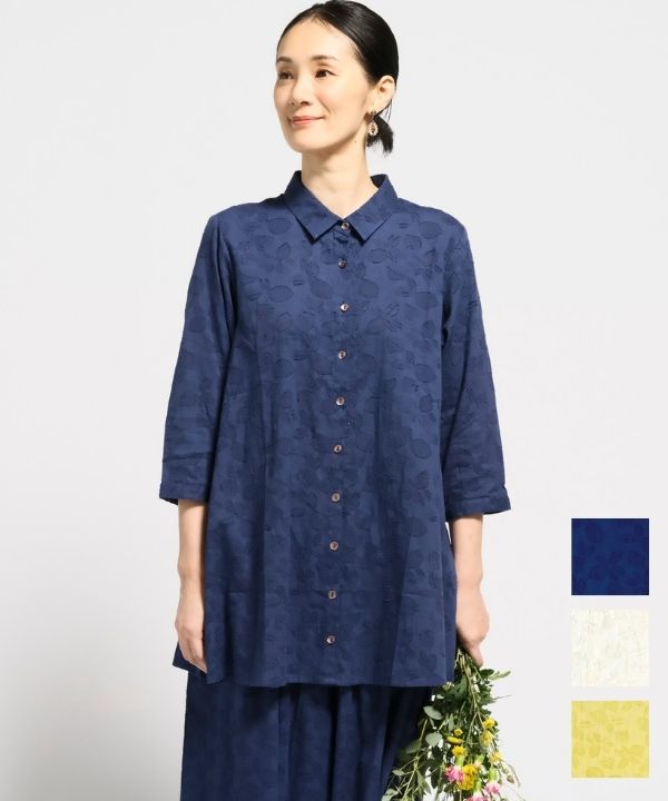 salsationロングシャツ 朝顔カットジャガードロングシャツ｜KANKAN ONLINE SHOP【公式】