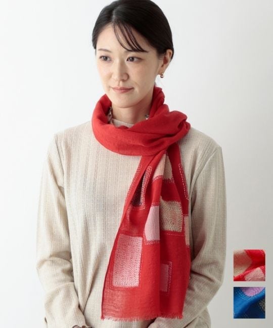 パッチワーク刺繍入りショール｜KANKAN ONLINE SHOP【公式】