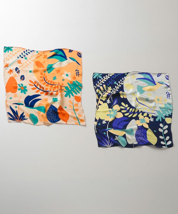 花と鳥プリントシルクスカーフ｜KANKAN ONLINE SHOP【公式】