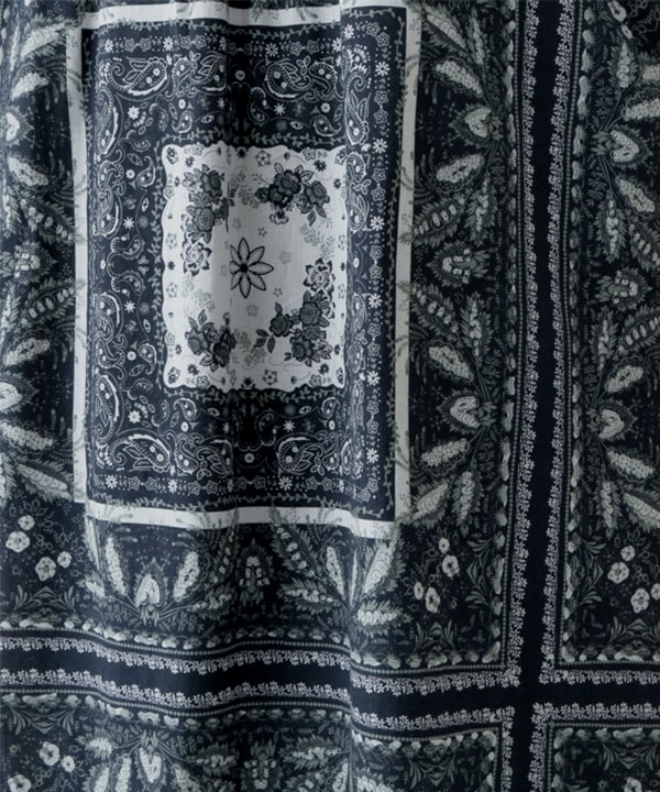 サラマリカ バンダナプリントワンピース コットン ベルベット ベージュ サラマリカ バンダナプリントワンピース コットン ベルベット