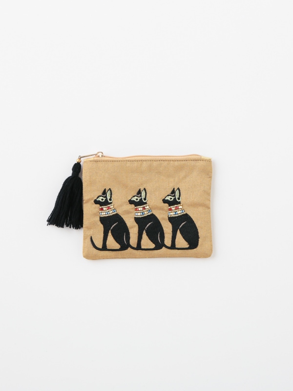 バステト刺繍ポーチS（2カラー）｜KANKAN ONLINE SHOP【公式】