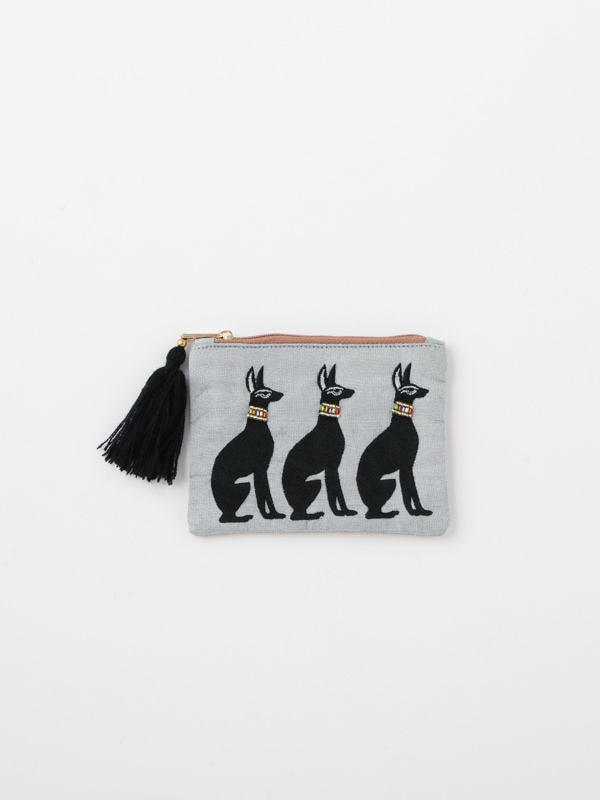 バステト刺繍ポーチS（2カラー）｜KANKAN ONLINE SHOP【公式】