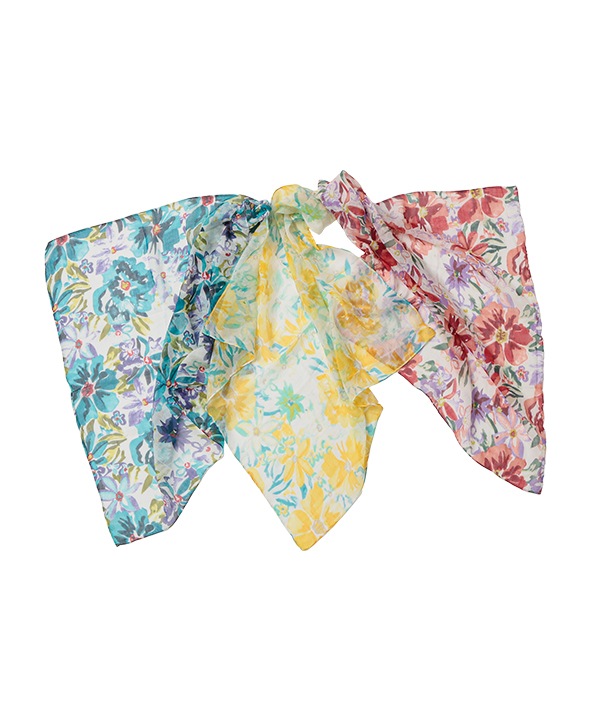 45R 風呂敷　しぼり　花柄デザイン コットンスカーフ 日本製 45R 風呂敷 しぼり 花柄デザイン コットンスカーフ 日本製