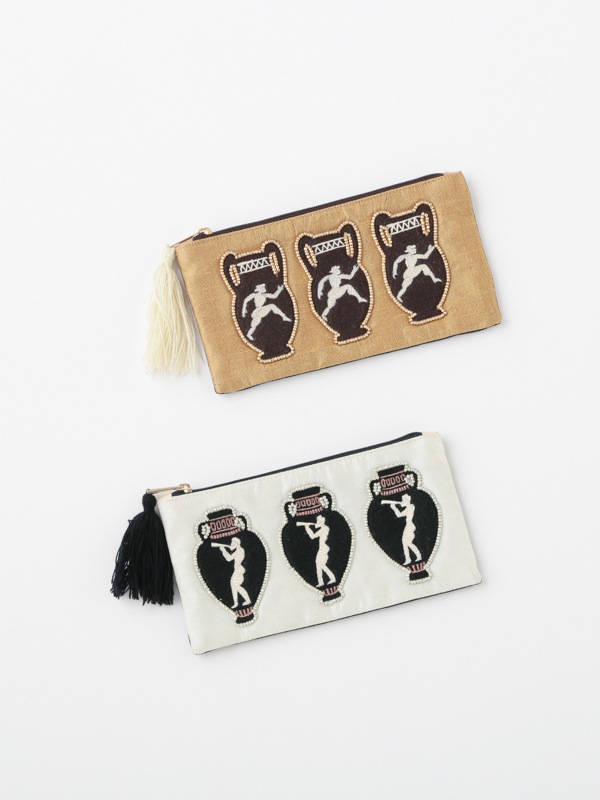 30％OFF】ギリシャ壺刺繍横長ポーチ（2カラー）｜KANKAN ONLINE