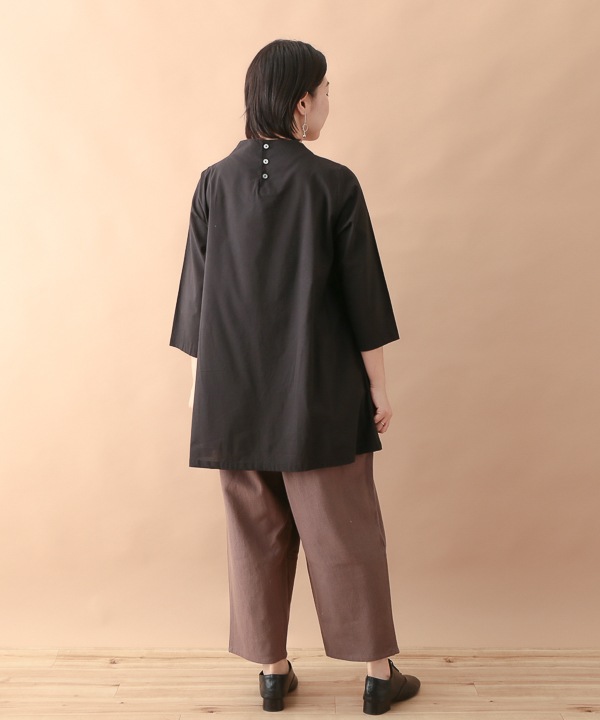 40％OFF】バイアスピンタック・バイカラーパッチ ボトルネック