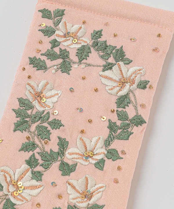 フラワー刺繍メガネケース ピンク｜KANKAN ONLINE SHOP【公式】