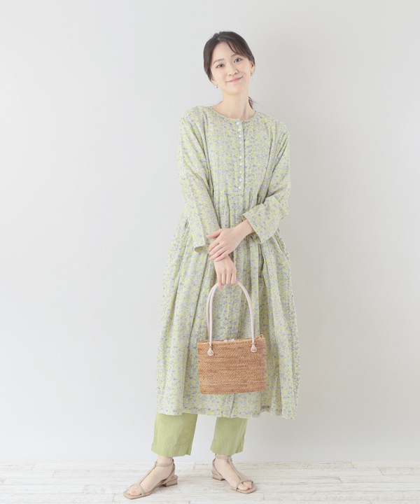 【 】フローラルプリント コットンワンピース フローラルプリントダブルガーゼ2wayワンピース|KANKAN ONLINE
