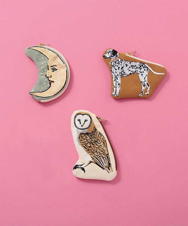 刺繍ポーチ ：ムーン｜KANKAN ONLINE SHOP【公式】