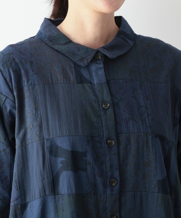 継いでつなげる、パッチワークシャツワンピース｜KANKAN ONLINE SHOP