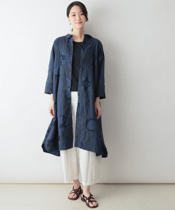 継いでつなげる、パッチワークシャツワンピース｜KANKAN ONLINE SHOP