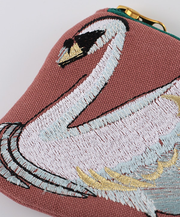 刺繍ポーチ ：スワン｜KANKAN ONLINE SHOP【公式】
