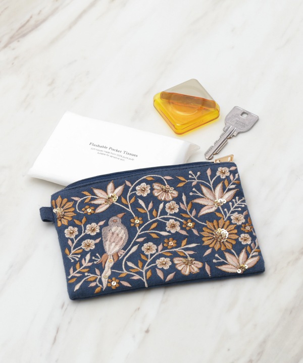 花鳥ビーズ刺繍 ティッシュケース ポーチ｜KANKAN ONLINE SHOP【公式】