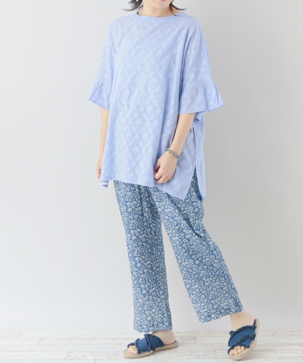 フローラルカットジャガードコットンチュニック｜KANKAN ONLINE