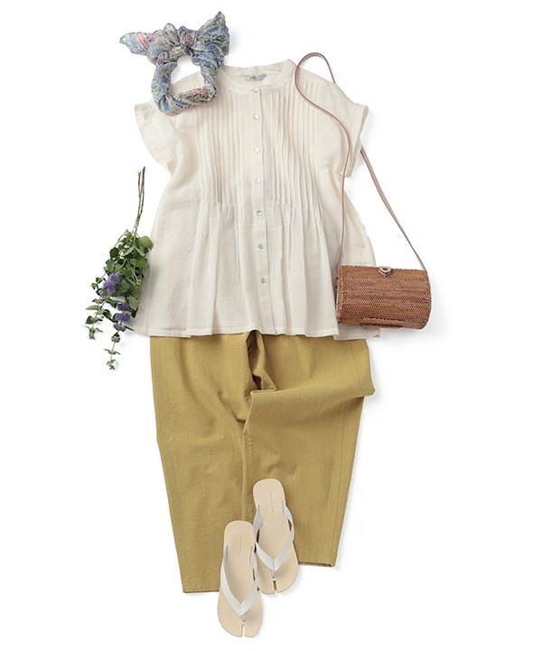 洗いをかけたナチュラルリネンバレルパンツ｜KANKAN ONLINE SHOP【公式】