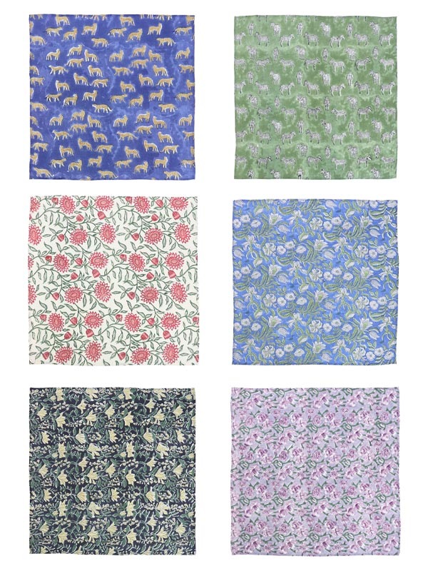 ブロックプリントコットンバンダナ（6カラー）｜KANKAN ONLINE SHOP