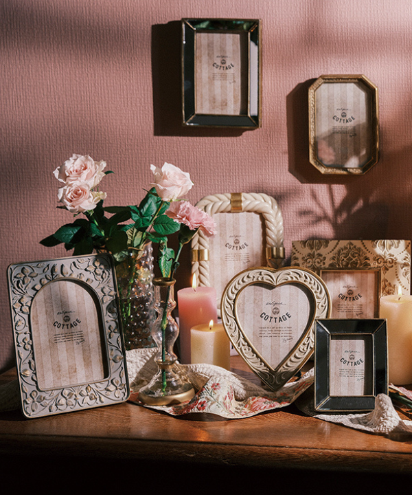 ヴィンテージ カントリー フォトフレーム フラワー ハート y2k 平成レトロ ヴィンテージ カントリー フォトフレーム フラワー ハート y2k 平成