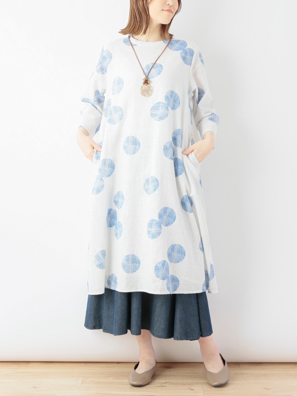 ★お求めやすく価格改定★ 20％OFF】ナチュラル1点限り/オーガニックコットンshikiishi DOT レディースウェア