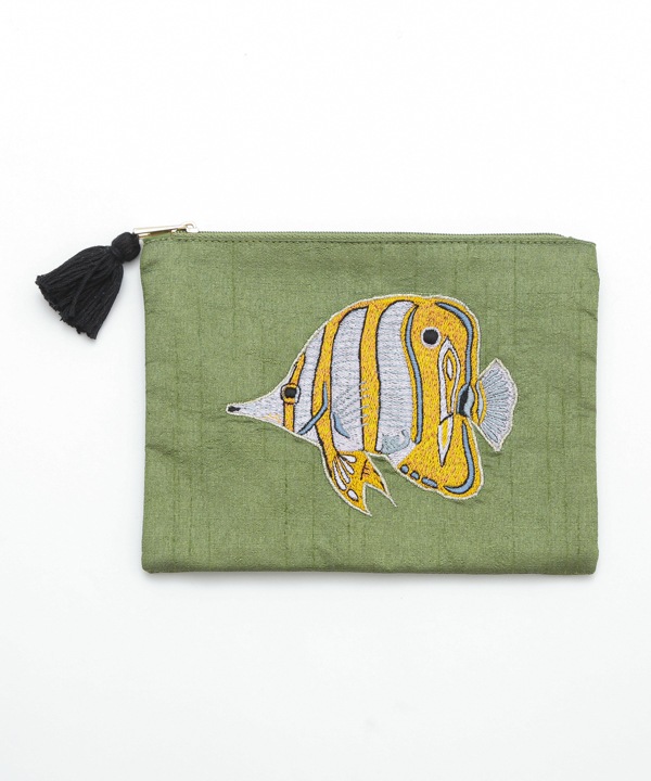 mikanページ　ハンドメイド　エピ　ポーチ 30％OFF】バステト刺繍ポーチL（2カラー）｜KANKAN ONLINE SHOP