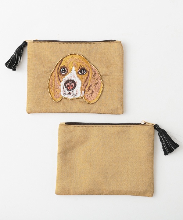 ドッグ刺繍 ポーチ｜KANKAN ONLINE SHOP【公式】