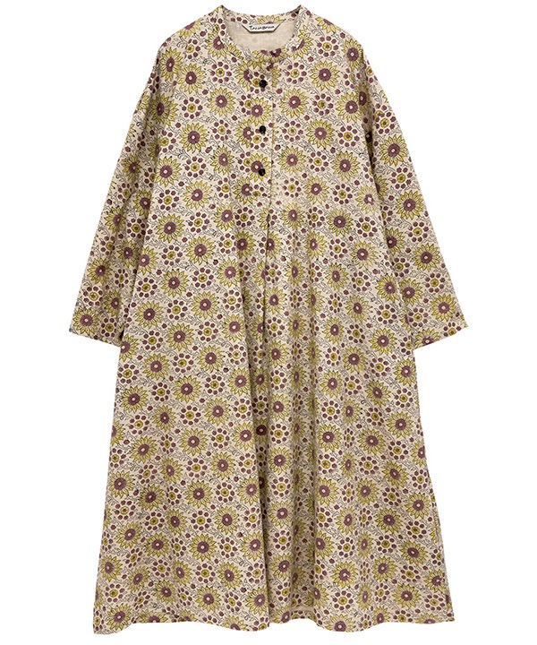 30％OFF】コーデュロイとお花ブロックプリント起毛コットンプリント