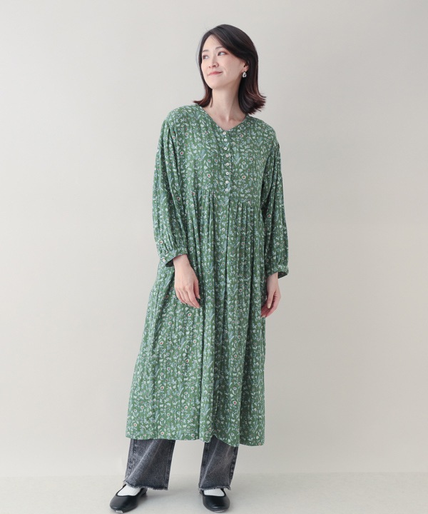 ワンピース kan Kana ドレス シック フラワー刺繍 パーティー 結婚式 お呼ばれ