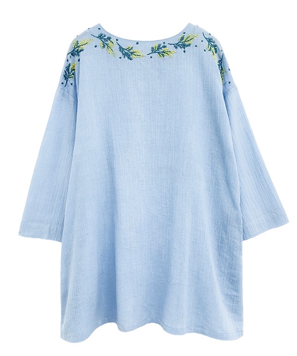 50%OFF】ミモザ刺繍コットンリネンチュニック｜KANKAN ONLINE SHOP【公式】