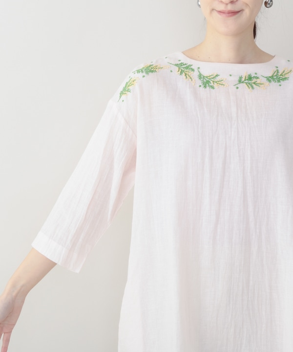 journal ガーゼ リネン レース 刺繍 チュニック journal ガーゼ リネン レース 刺繍 チュニック
