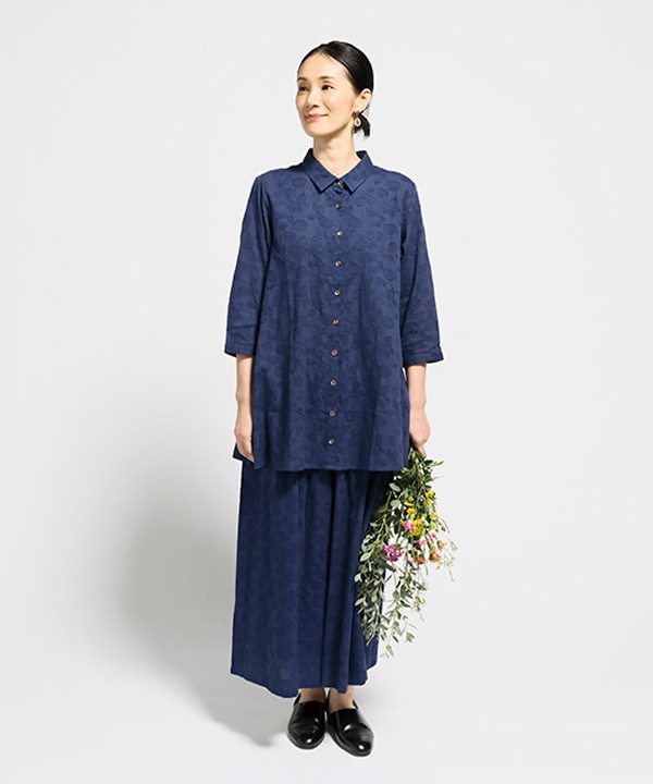 朝顔カットジャガードロングシャツ｜KANKAN ONLINE SHOP【公式】