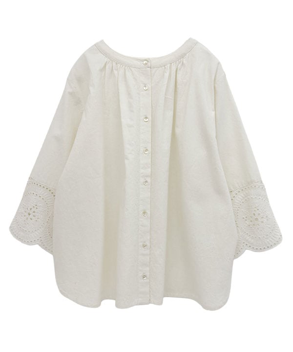 縁がかわいい刺繍コットン2wayブラウス｜KANKAN ONLINE SHOP【公式】