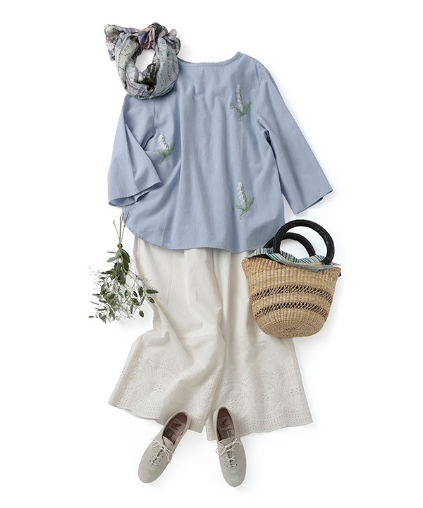 縁がかわいい刺繍コットンパンツ｜KANKAN ONLINE SHOP【公式】