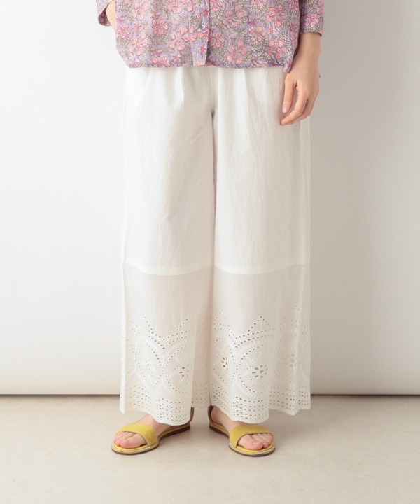 縁がかわいい刺繍コットンパンツ｜KANKAN ONLINE SHOP【公式】