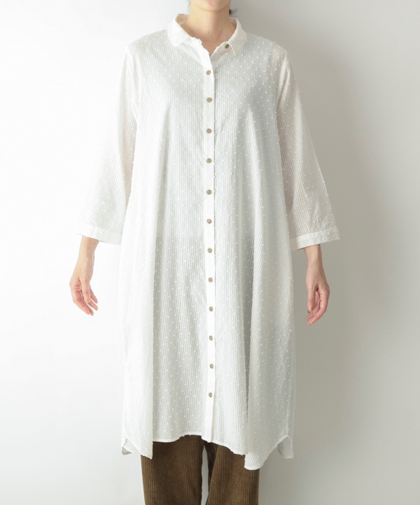 シアーストライプ・ドットドビーシャツワンピース｜KANKAN ONLINE SHOP