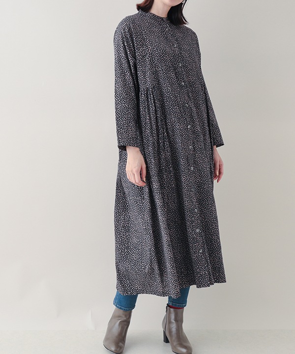 レオパードドットプリントドビー前開ワンピース｜KANKAN ONLINE SHOP